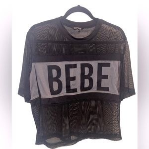 Women’s Bebe Mesh Short Sleeve Shirt